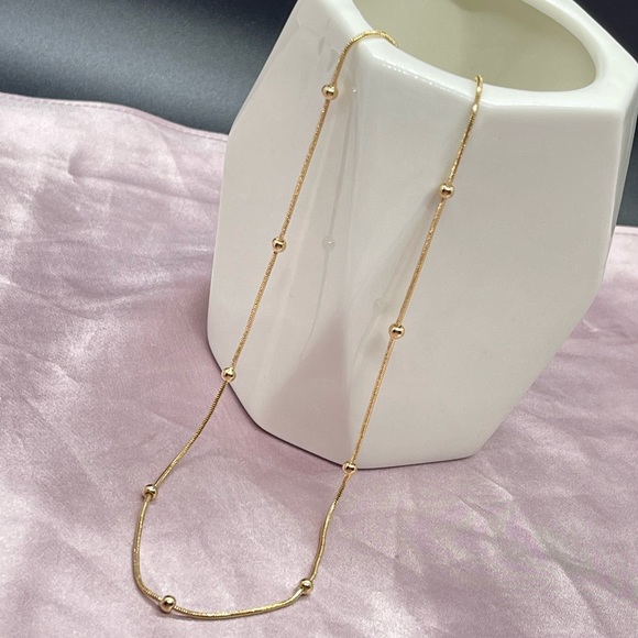 18k Gold Filled Beaded Snake Necklace 18" or 20” long ✨ - Picture 6 of 14